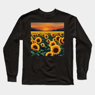 Sun Flower mural Art Long Sleeve T-Shirt